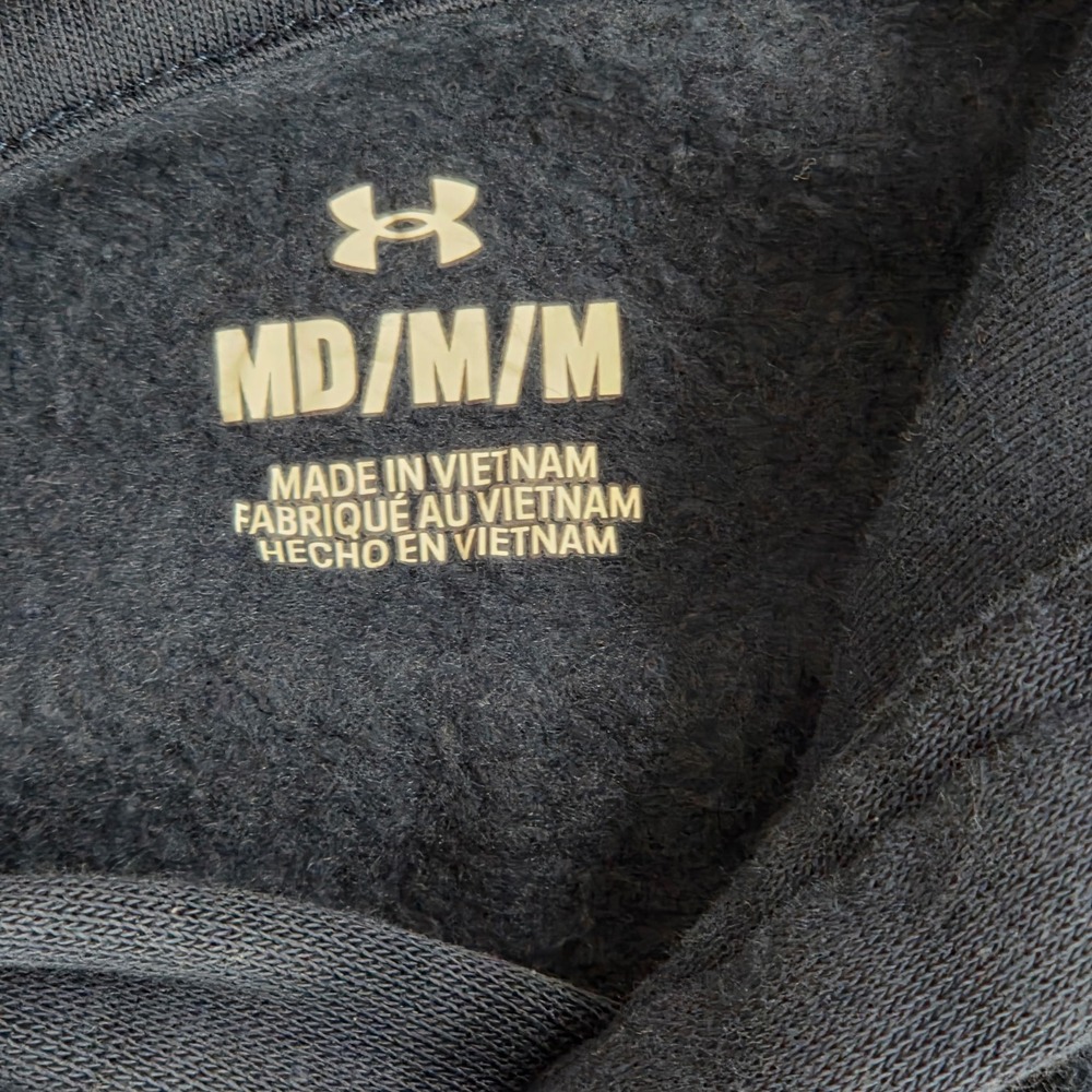 Under‎ Armour Freedom Hoodie Mens Medium Navy Blue American Flag Logo Sweatshirt - Picture 3 of 7